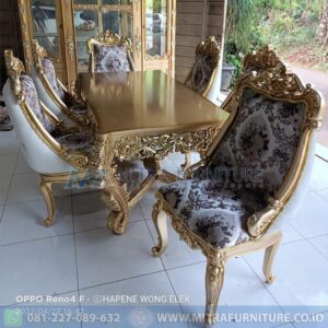 Meja Makan Mewah Monaco Ukir Set