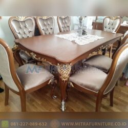 Meja Makan Mewah Jati Set 8 Kursi