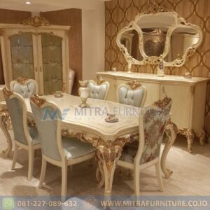 Meja Makan Mewah Lord Set Ukir