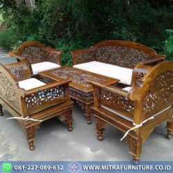 Kursi Tamu Jati Ukir Kepang