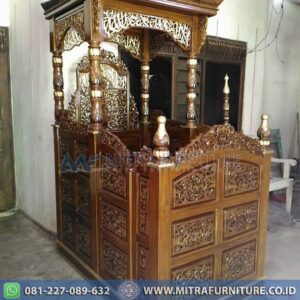 Mimbar Masjid Ukir Jati